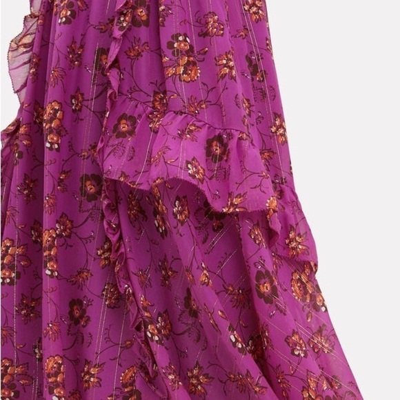 ULLA JOHNSON Torri Magenta Silk Skirt Size 0 - Picture 6 of 9